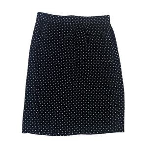 Vintage Veronica Barahona Black White Polka Dot Pencil Skirt Size Small Short